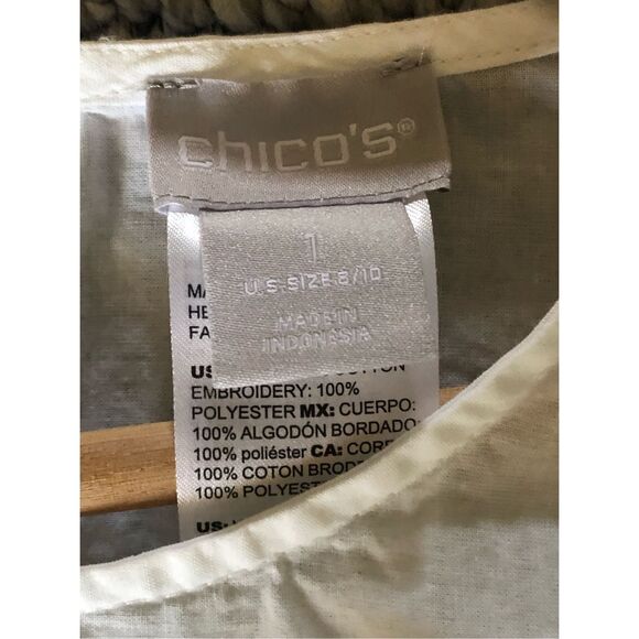 Chico’s Crochet Embroidered Blouse Size 1 US SZ 8/10 - Picture 8 of 8